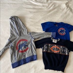 Kids Chicago Cubs and Chicago Bears apparel